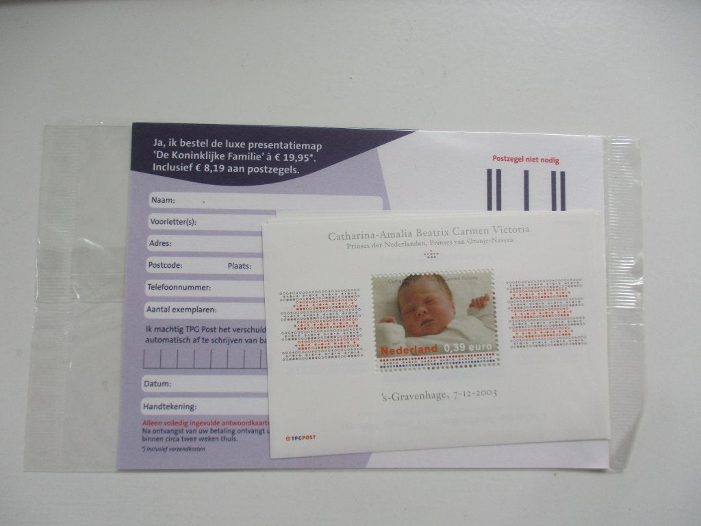 Postzegel Prinses Amalia geboorte 2003 - TPG Post, Verzenden, Na 1940, Postfris