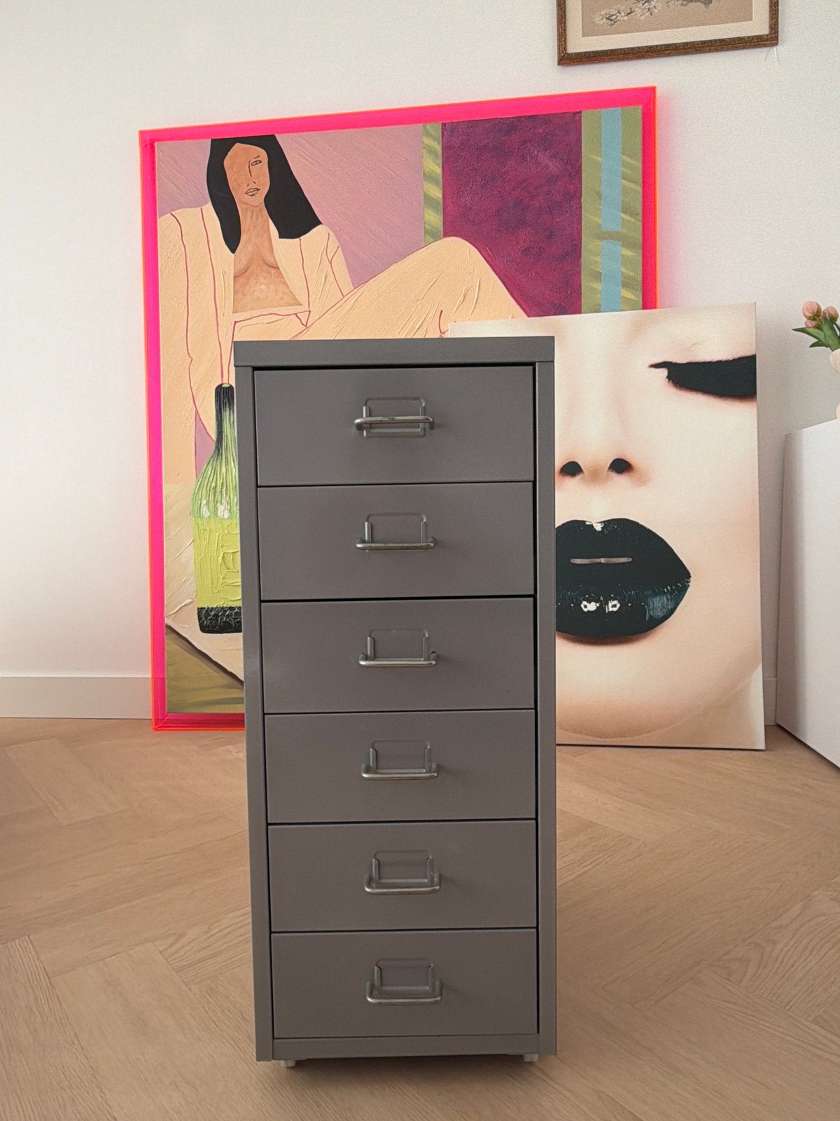 GRATIS Ikea Helmer ladeblok op wielen, grijs, Ophalen, Minder dan 50 cm, Gebruikt, 5 laden of meer