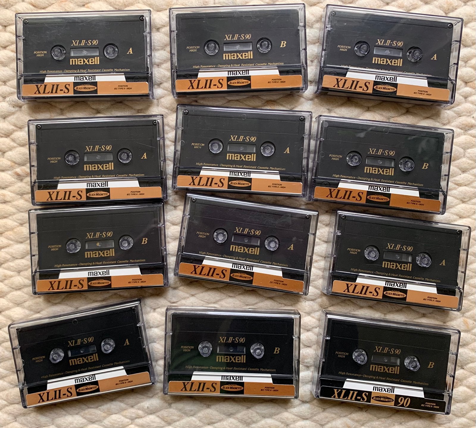 12x Maxell XLII-S90 cassettebanden XLII-S XLIIS 90 cassettes, Gebruikt, 2 t/m 25 bandjes, Ophalen of Verzenden, Voorbespeeld