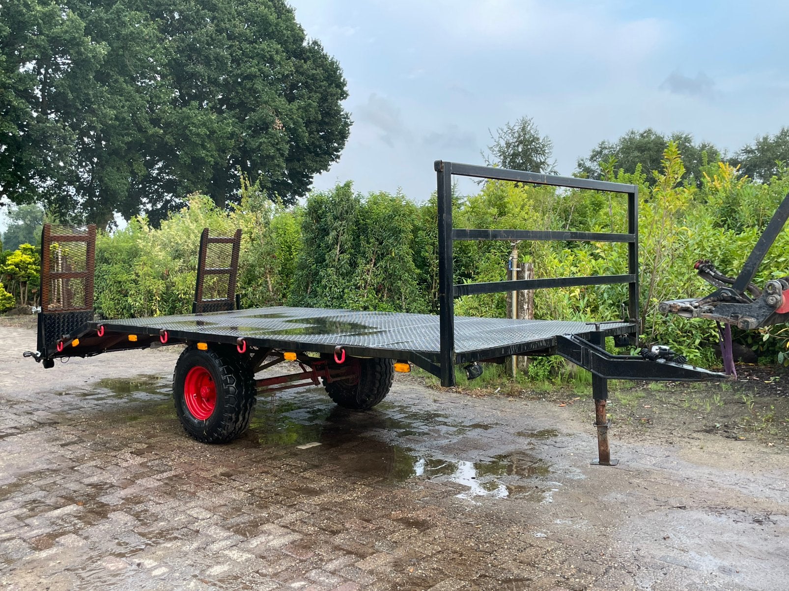 Platte wagen/dieplader/bakkenwagen, Zakelijke goederen, Agrarisch | Werktuigen, Ophalen, Transport