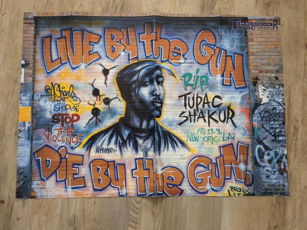 Grote poster van tupac graffiti tekening 2pac, Ophalen of Verzenden