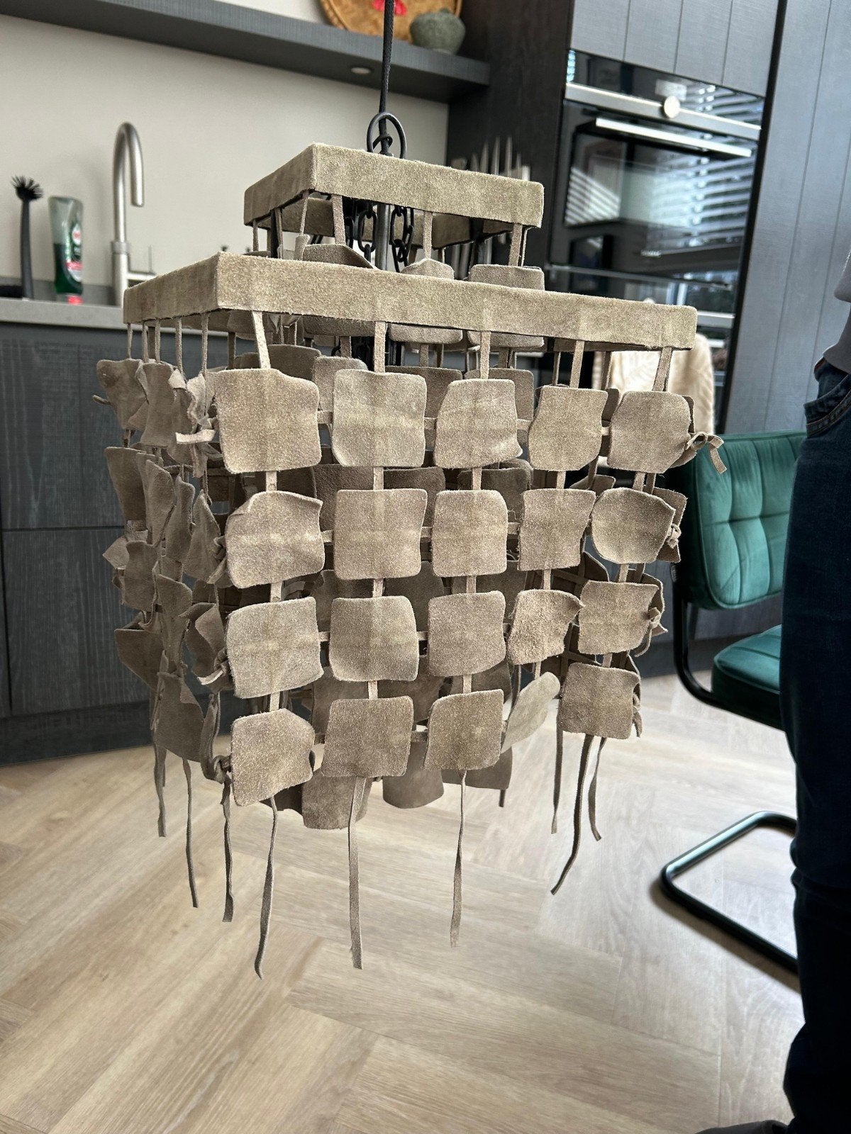 YAYA Home hanglamp van echt suede, Huis en Inrichting, Ophalen, Zo goed als nieuw, Overige materialen