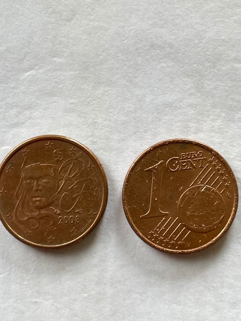 Frankrijk  Euro munten van 1 cent van 1999 , 2008 en 2009., Postzegels en Munten, Munten | Europa | Euromunten, Ophalen of Verzenden