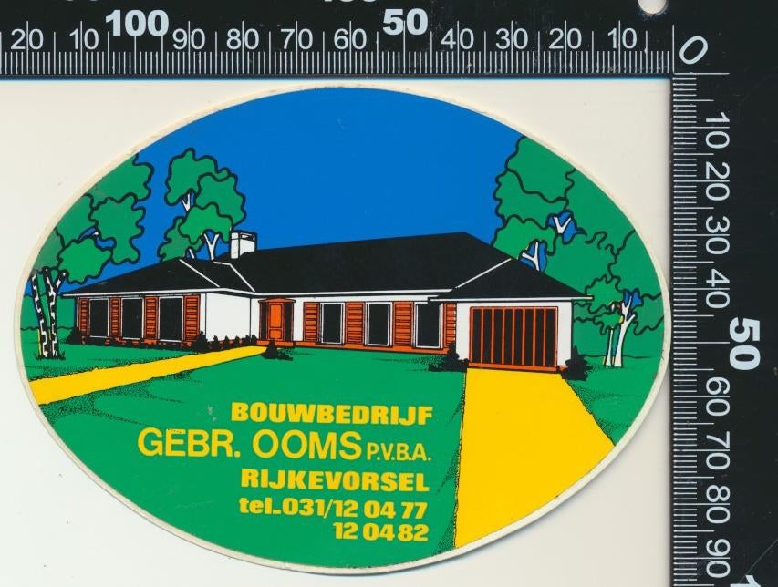 Sticker: Bouwbedrijf Gebroeders Ooms - Rijkevorsel, Ophalen of Verzenden, Zo goed als nieuw, Bedrijf of Vereniging