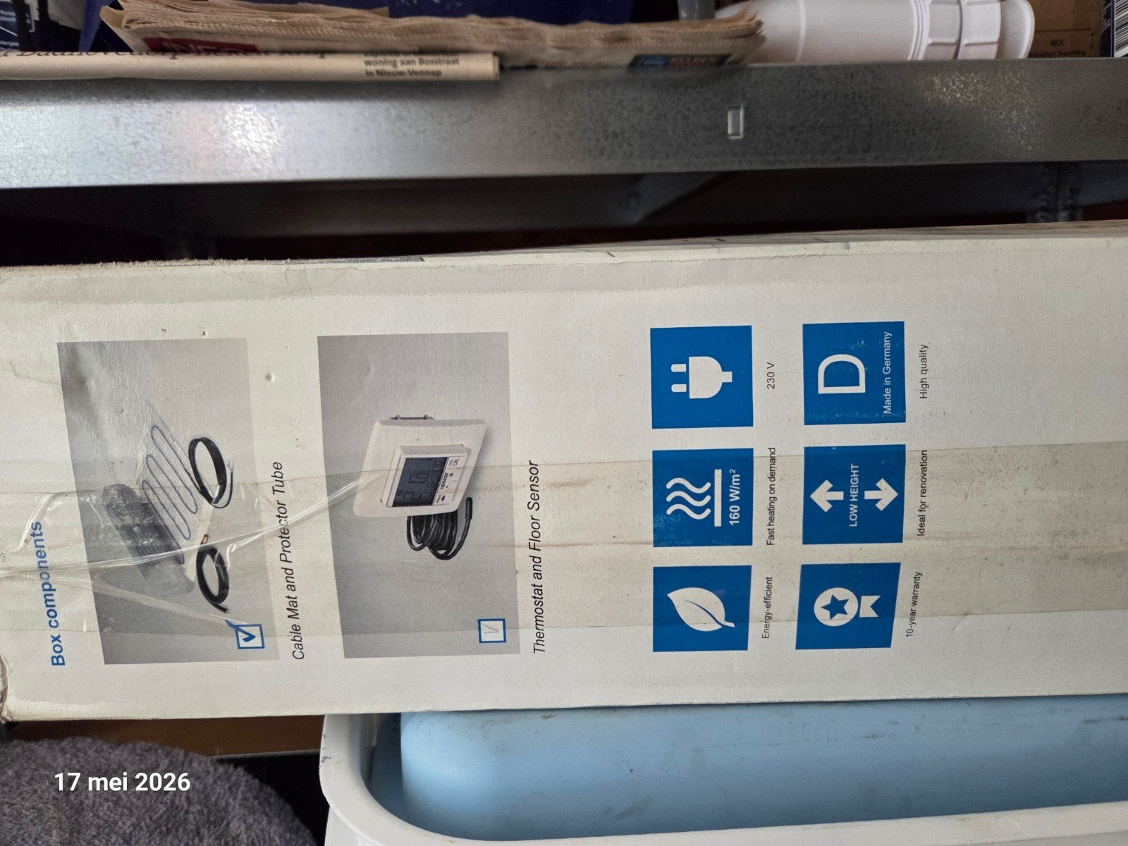 Uponor Comfort E Mat elektrische vloerverwarming 3m2, Ophalen