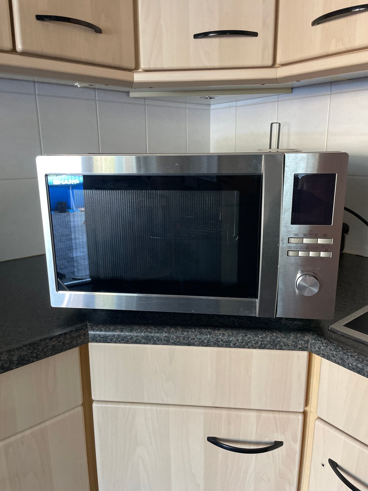 Sharp Combimagnetron R-860S - Zilver/RVS, Witgoed en Apparatuur, Magnetrons, Ophalen, Combimagnetron, Gebruikt, Grill