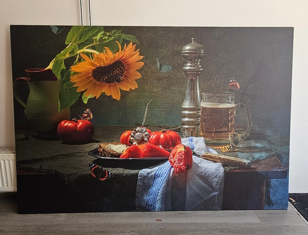 Canvas Schilderij / Print "Werk aan de Muur" stilleven, Ophalen, Nieuw, 125 cm of meer, Schilderij