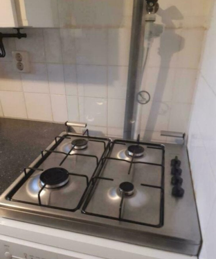 Rvs kookplaat, Zo goed als nieuw, Inbouw, Gas, 4 kookzones