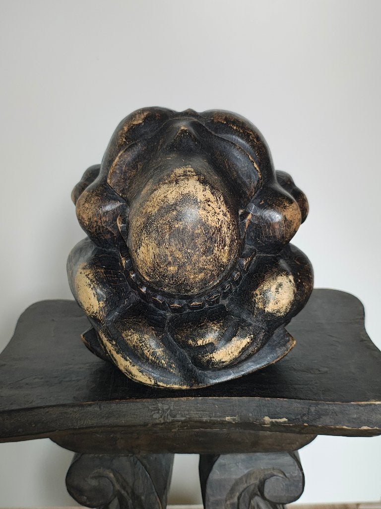 Yogiman / Boeddha - Handgesneden houten beeld, Ophalen, Handgemaakt, 20 - 50 cm, Beeld