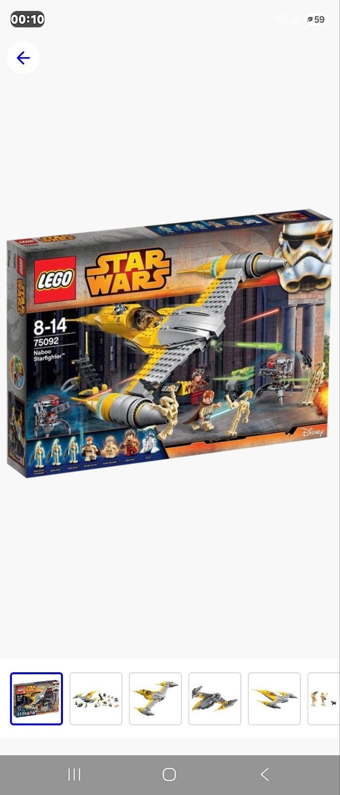 Zeldzame LEGO Star Wars Naboo Starfighter 75092 - 1x gebouwd, Ophalen