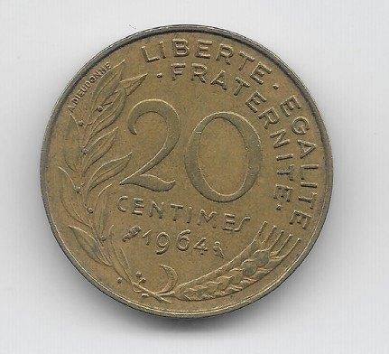Frankrijk 20 centimes 1964 KM# 930, Verzenden, Frankrijk, Losse munt