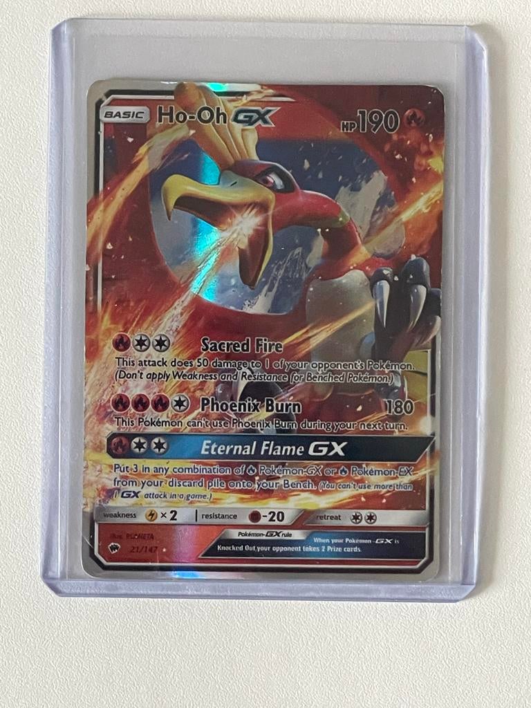 Ho-Oh GX Pokémon Kaart - Full Art (21/147), Ophalen of Verzenden, Zo goed als nieuw, Losse kaart, Foil