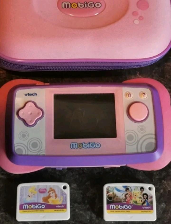 VTech MobiGo met 2 spellen en hoesje, Verzenden, Gebruikt, 4 tot 6 jaar
