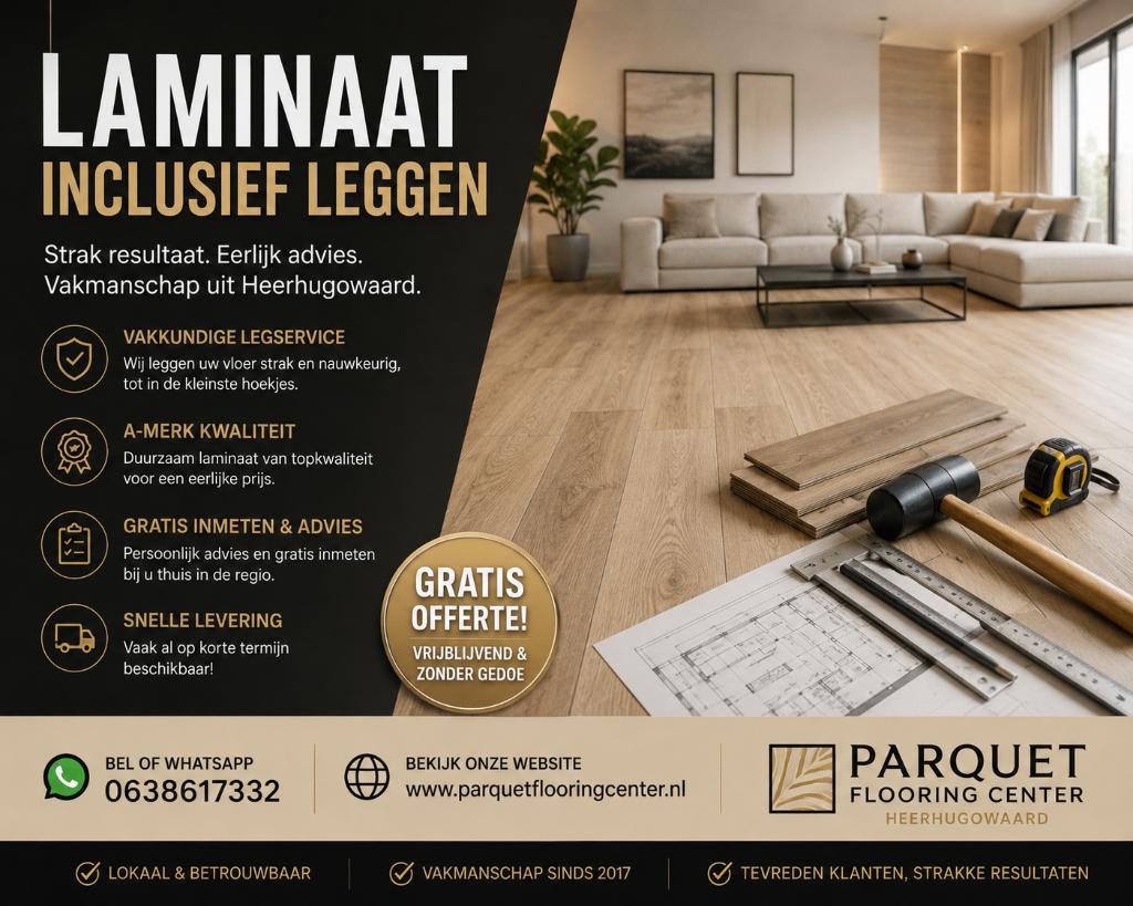 PVC & Laminaat leggen | Strak resultaat gegarandeerd, Huis en Inrichting, Ophalen, Nieuw, 75 m² of meer, Laminaat