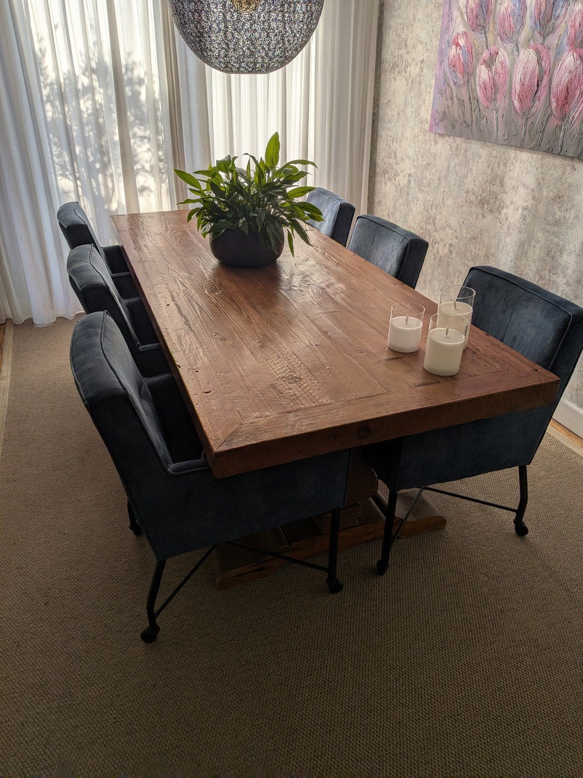 Robuuste houten kloostertafel (eettafel)- 240x80 cm, Gebruikt, Landelijk, Robuust, 200 cm of meer, Vijf personen of meer