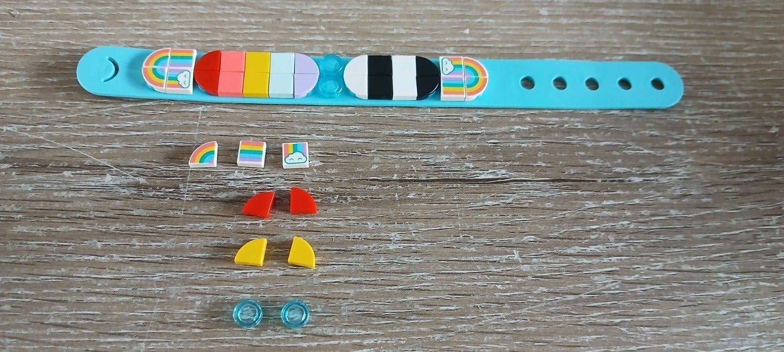 Lego DOTS Armband blauw regenboog eenhoorn studs 1x1 stenen, Ophalen of Verzenden, Zo goed als nieuw
