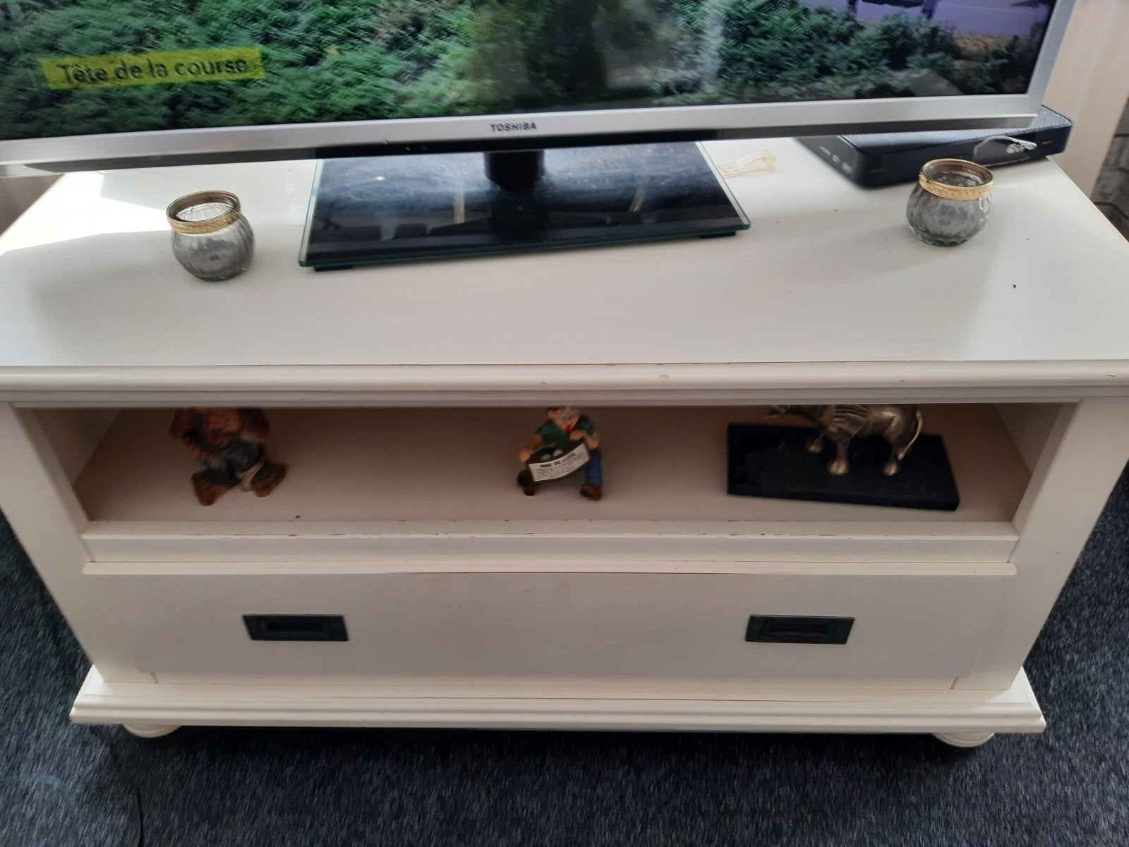 Mooi tv meubel met opberglade, Gebruikt, 100 tot 150 cm, Ophalen of Verzenden, Minder dan 100 cm