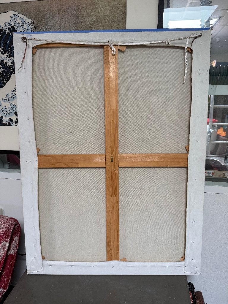 Reproductie op doek van bekende Chinese kunstenaar 80-120, Antiek en Kunst, Kunst | Schilderijen | Klassiek, Ophalen, Acrylverf