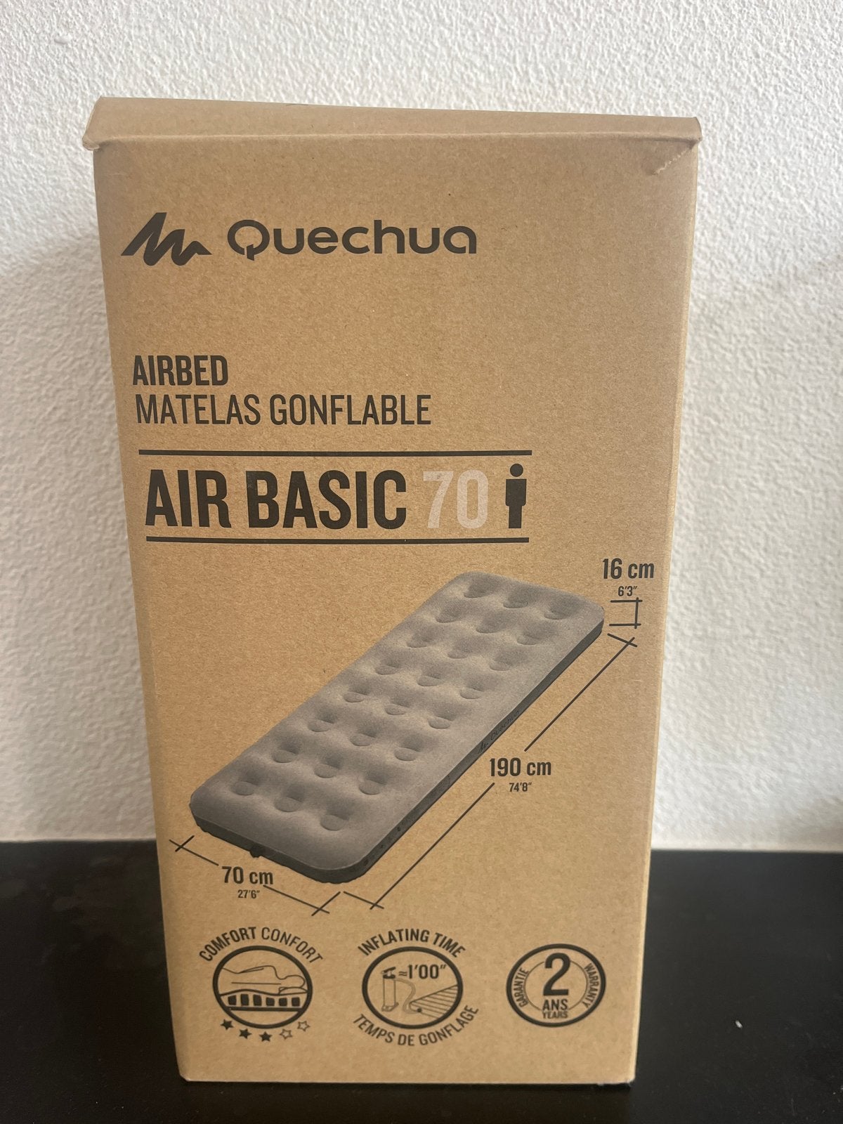 Quechua Air Basic 70 Luchtbed - 1 Persoons, Caravans en Kamperen, Ophalen, Nieuw, 1-persoons