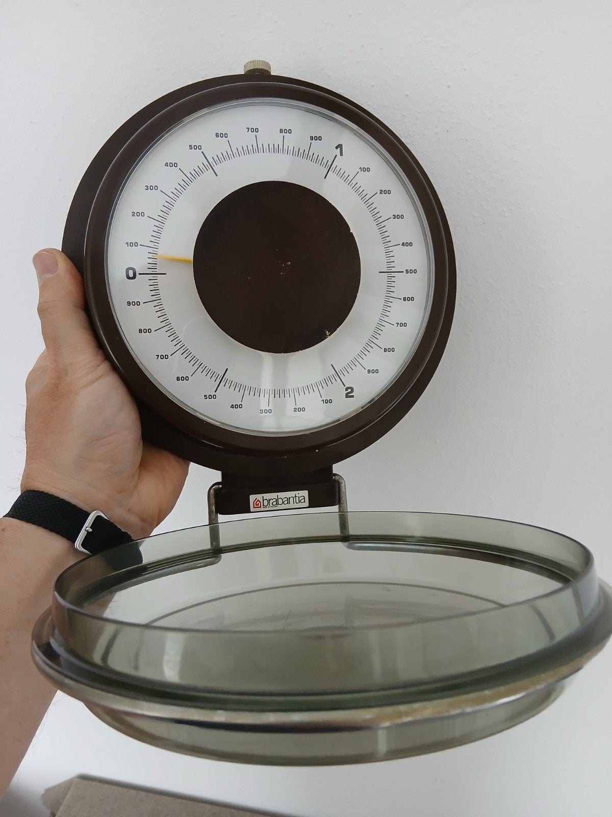 vintage Brabantia muur weegschaal - jaren 70, Ophalen of Verzenden, 1 tot 500 gram, Keukenweegschaal, Minder dan 10 kg