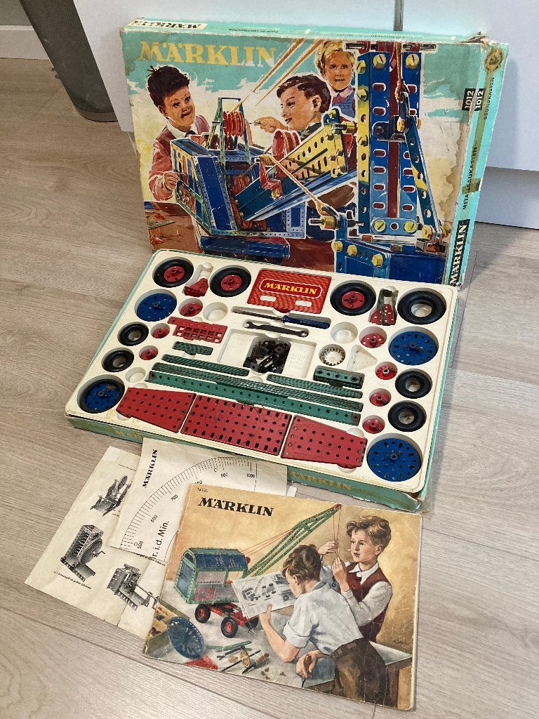 vintage Märklin metaalbouwdoos, Ophalen, Gebruikt