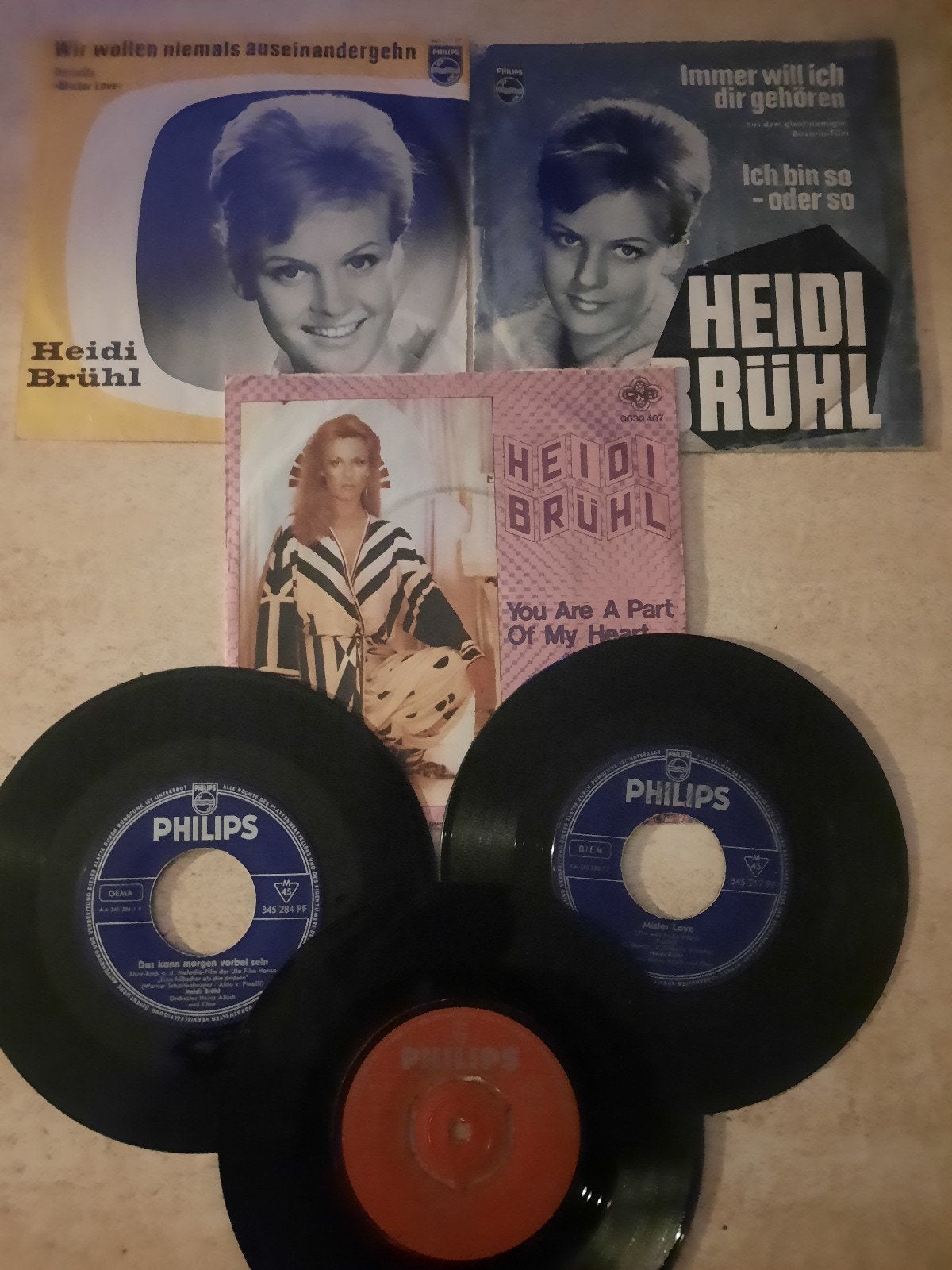 6x vinyl singels van Heidi Bruhl, Ophalen of Verzenden, Zo goed als nieuw, Pop