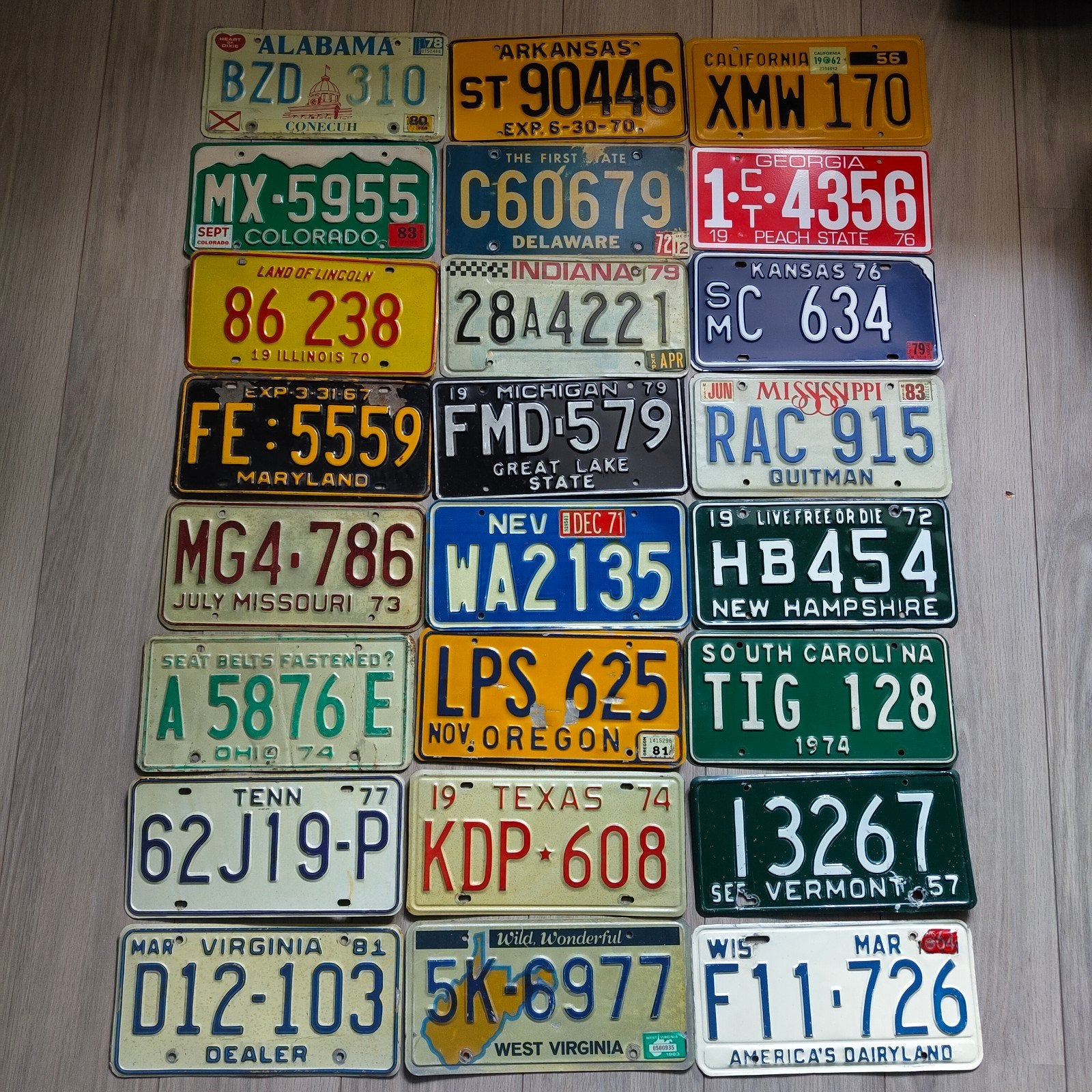 24 kentekenplaten USA - Verenigde staten 1956-1983, Ophalen of Verzenden, Gebruikt, Auto's