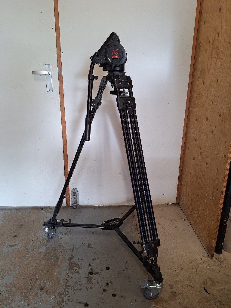 Statief met vloeistofknop voor video etc., Manfrotto, Statief, Ophalen, Gebruikt