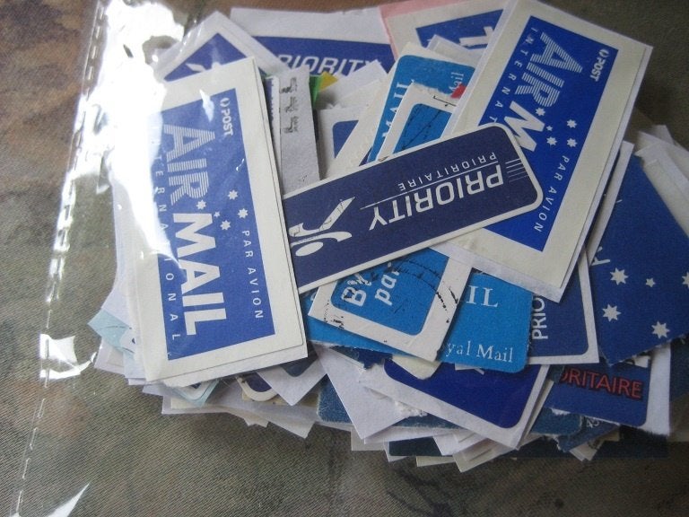 40 luchtpost stickers, Ophalen of Verzenden, Nederland