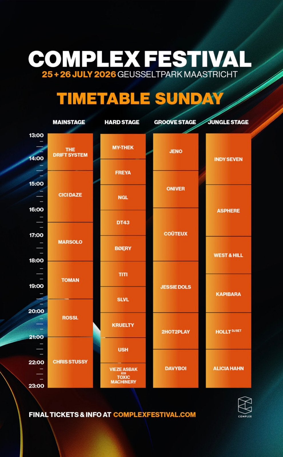 Zondag ticket complex festival, Tickets en Kaartjes, Evenementen en Festivals, Eén persoon