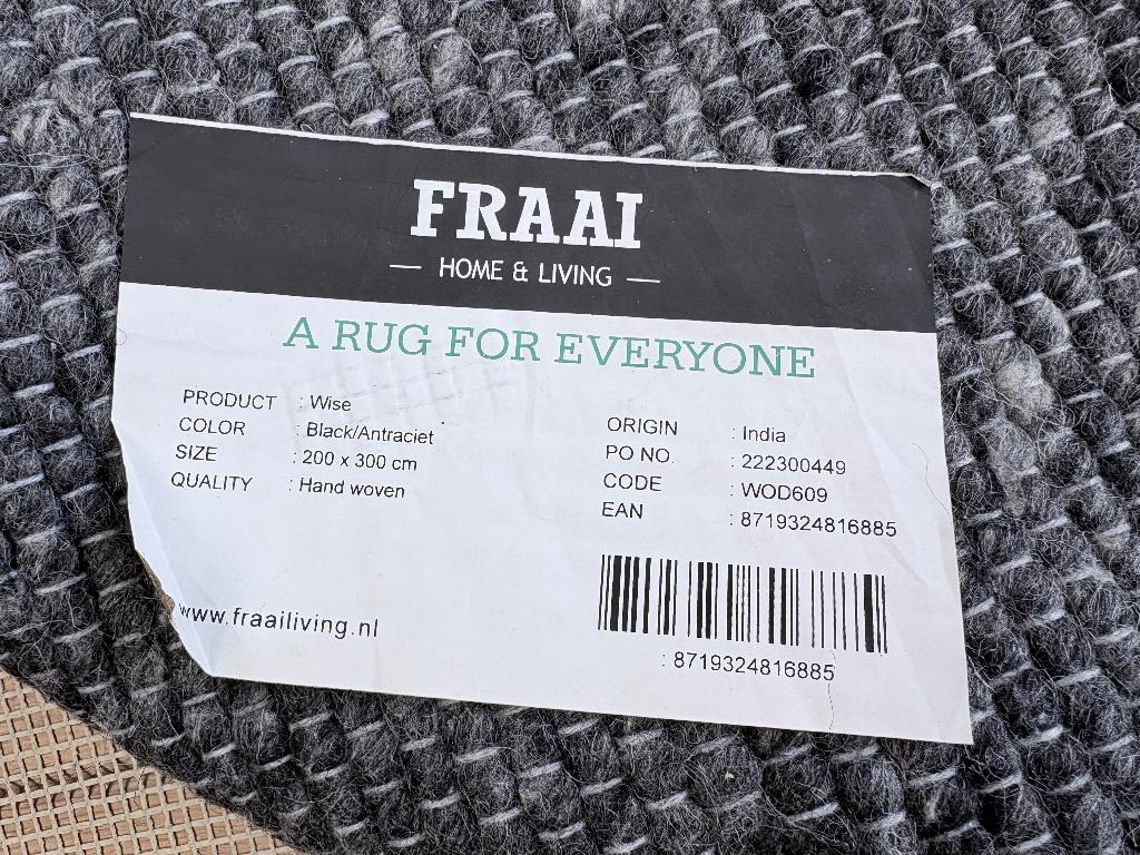 WOLLEN VLOERKLEED "FRAAI HOME & LIVING", Huis en Inrichting, Stoffering | Tapijten en Kleden, Ophalen, Zo goed als nieuw, Rechthoekig
