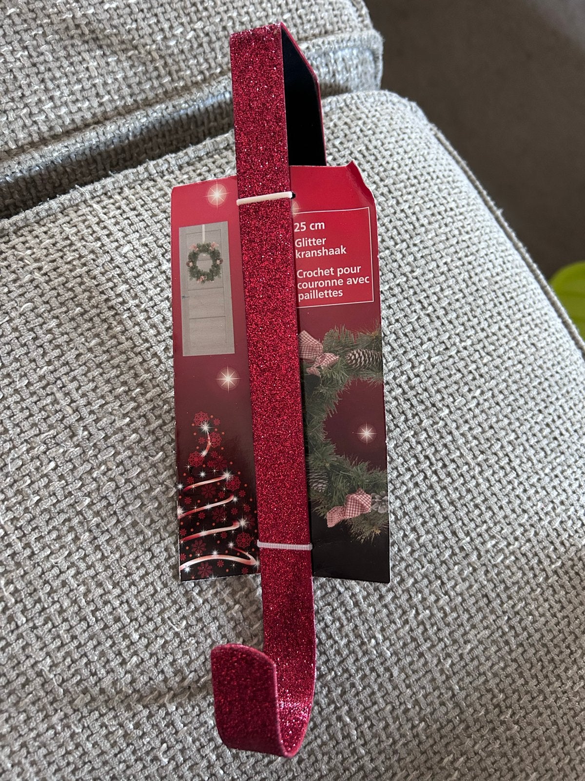 Kerst glitter haak rood ophangen nieuw kapstok, Ophalen of Verzenden, Nieuw