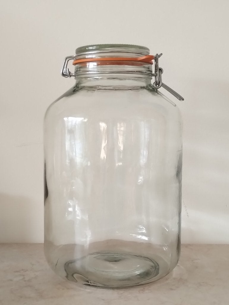 Grote glazen weckpot (28cm hoog) voor kimchi, zuurkool etc, Voorraadpot, Ophalen, Zo goed als nieuw, Glas