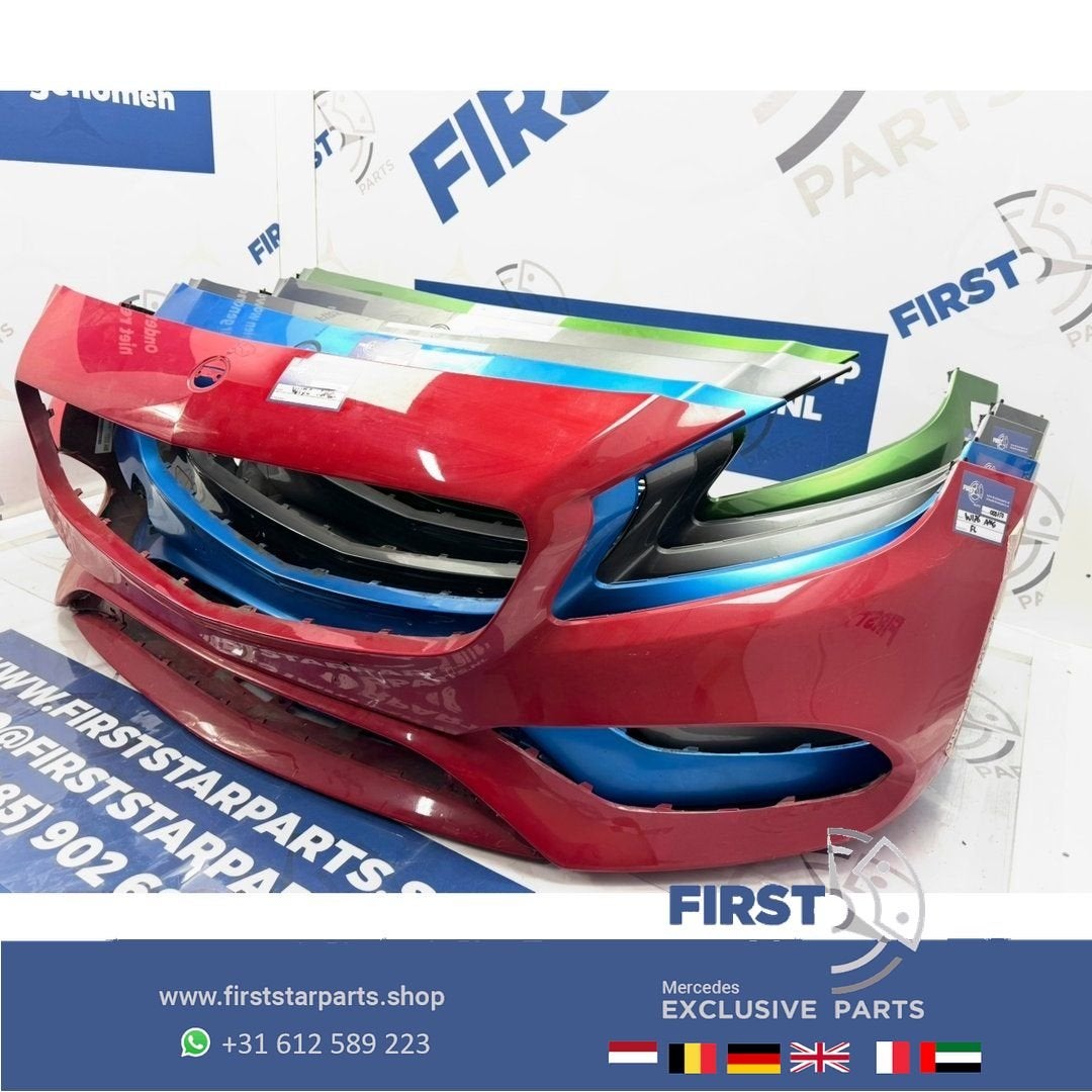 W176 BUMPER Facelift AMG VOORBUMPER 2013-2019 ROOD WIT ZWART, Gebruikt, -, Voor, Ophalen of Verzenden