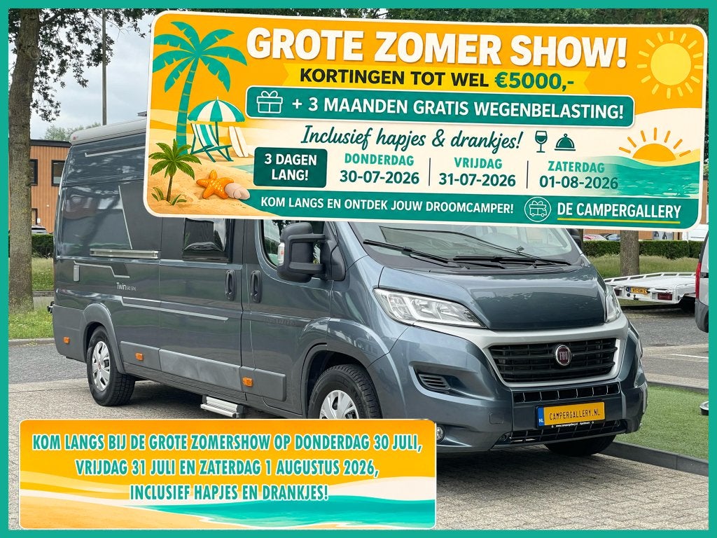 Adria Twin 640 SPX DWARSBED ZONNEPANEEL BEARLOCK EURO6, Caravans en Kamperen, Buscamper of Camperbus, Ringverwarming, Fiat, 6 tot 7 meter