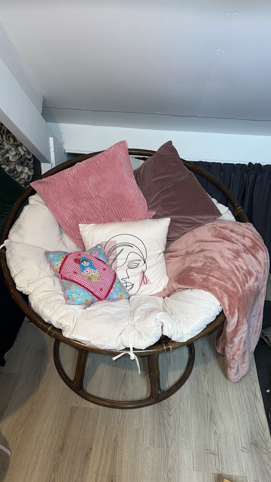 Papasan stoel incl groot kussen, Ophalen