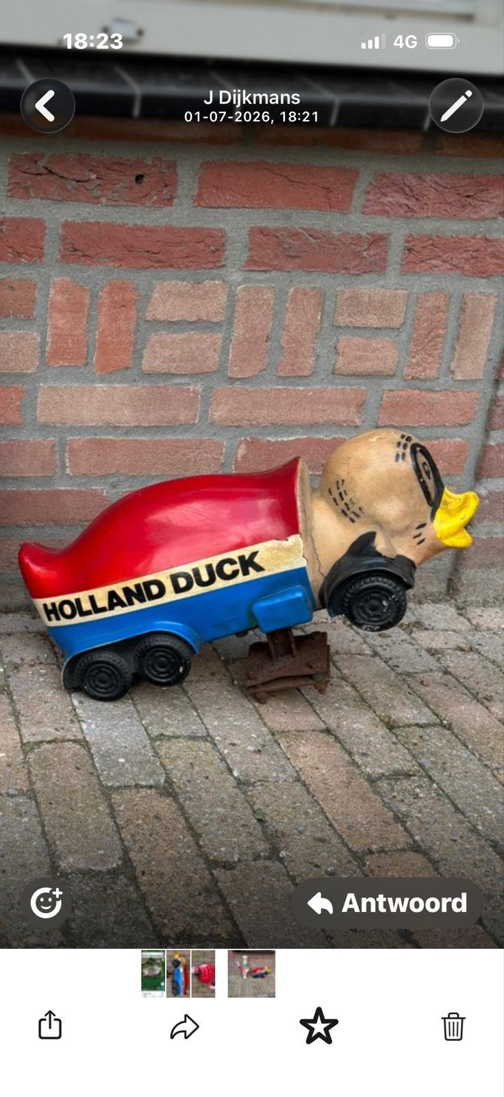 Unieke Originele Holland Duck, Ophalen of Verzenden, Gebruikt