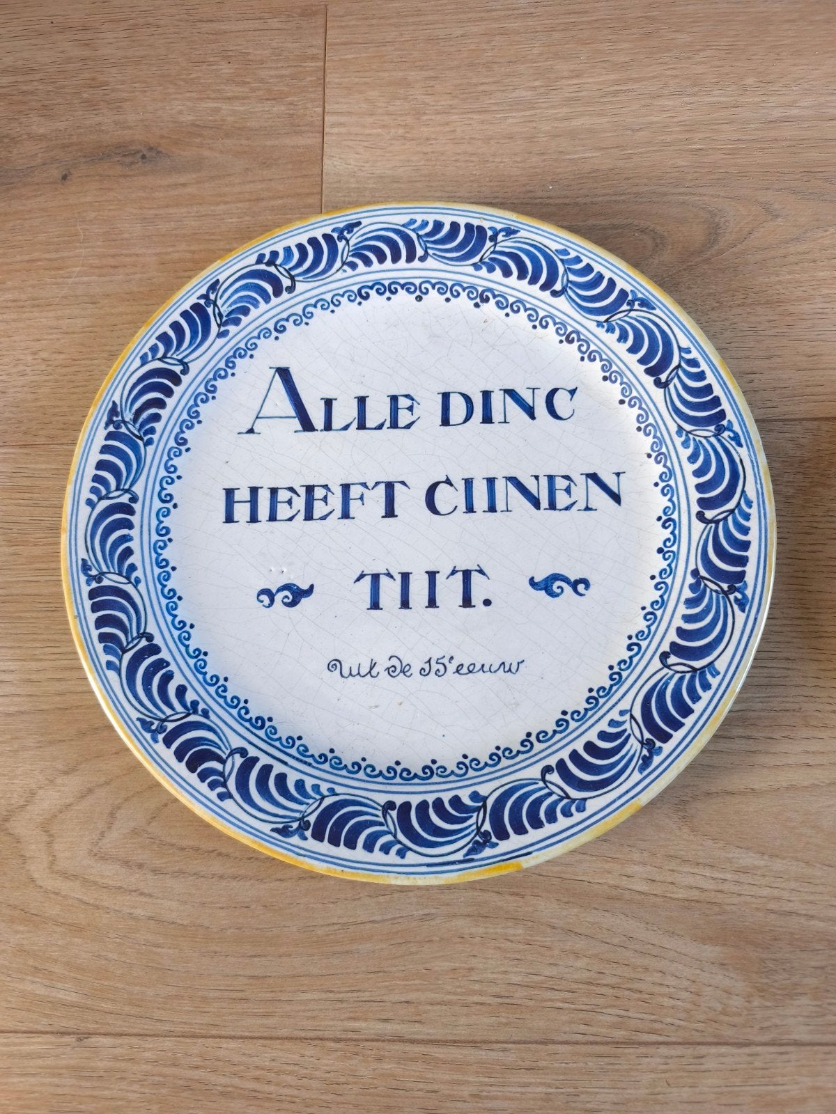 Antiek Makkum Tichelaar Aardewerk Spreukbord Wandbord, Ophalen of Verzenden
