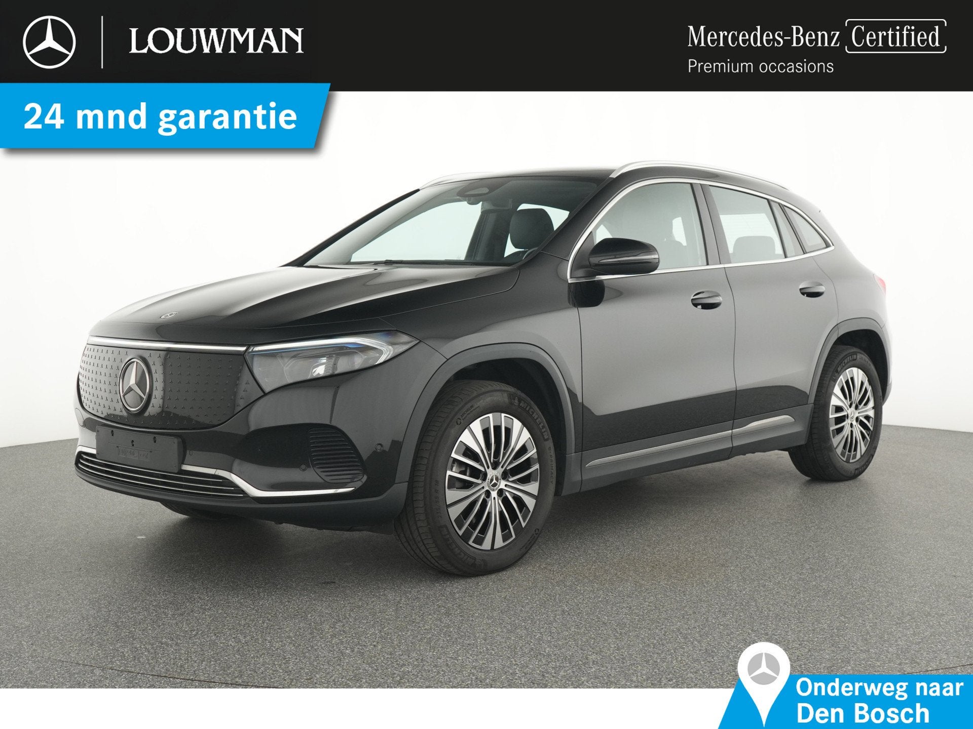 Mercedes-Benz EQA 250+ Progressive 71 kWh Panorama Schuif-Ka, 12 maanden, Zwart, 190 pk, Leder en Stof