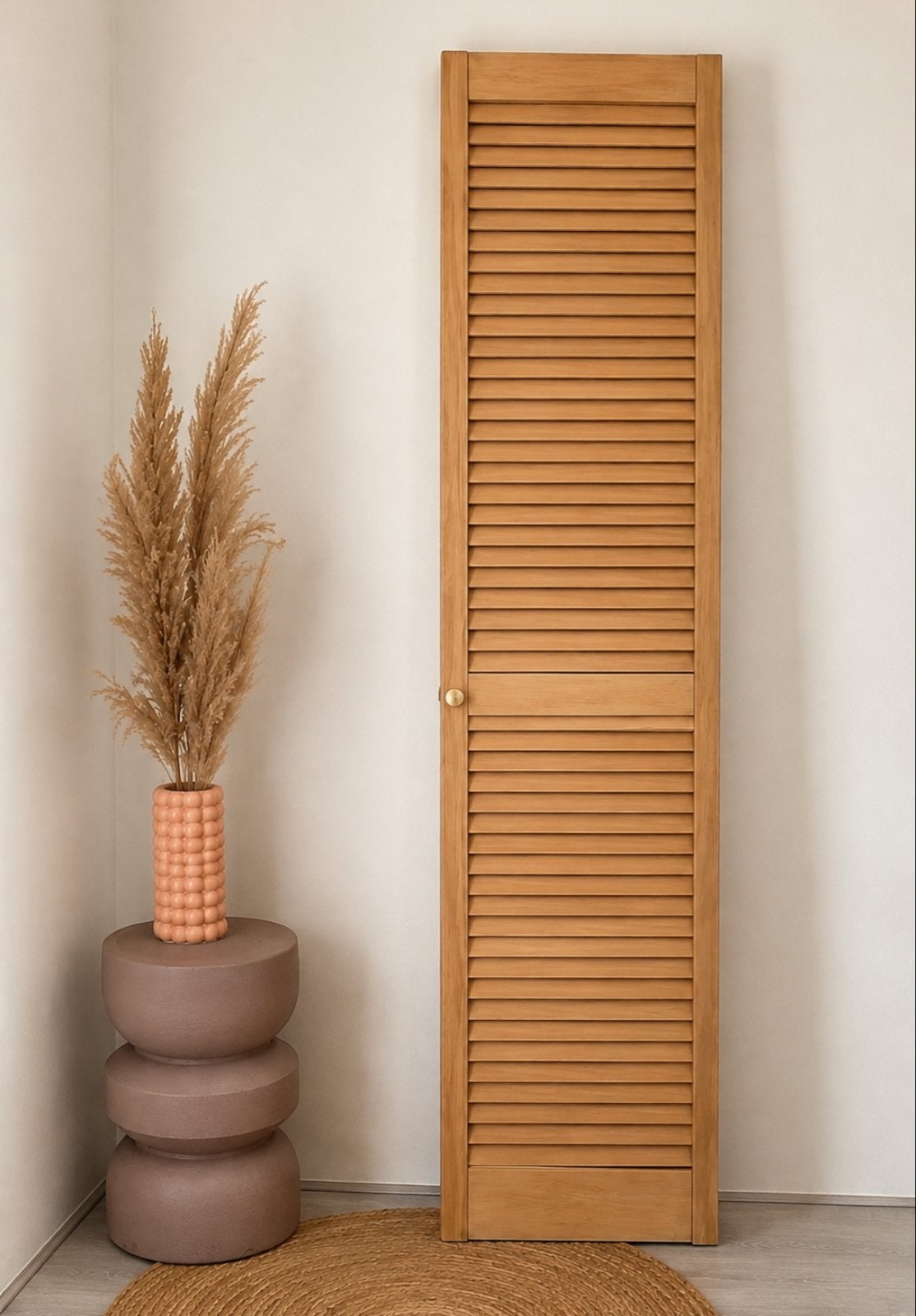 Louvre deur / houten jaloeziedeur - naturel, Ophalen, Gebruikt, Hout, Binnendeur