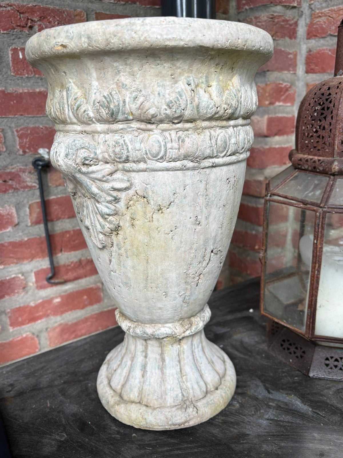 Vaas pot tuinpot brocante verweerd terracotta, Tuin en Terras, Bloempotten, Ophalen of Verzenden, Gebruikt, Rond, Minder dan 40 cm