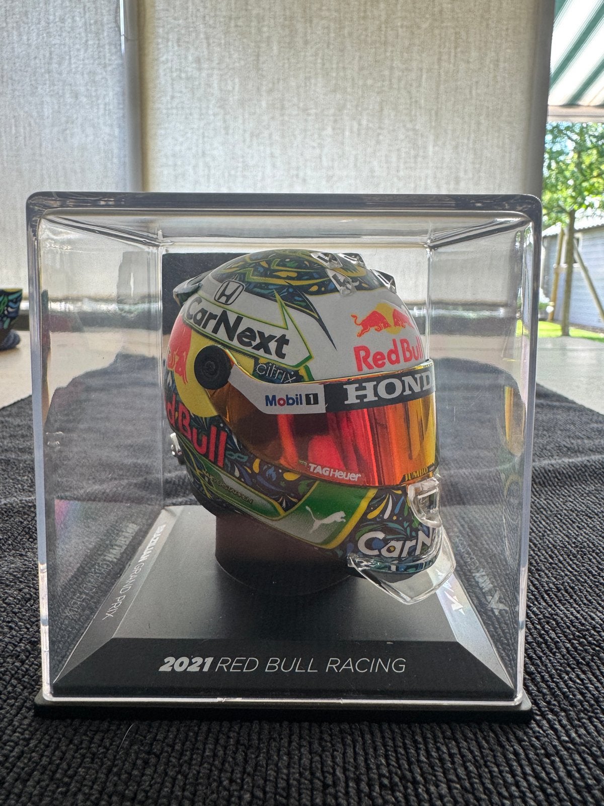 Max Verstappen helm 1:4 Brazilian GP 2021#33 redbull racing., Ophalen, Zo goed als nieuw, Formule 1