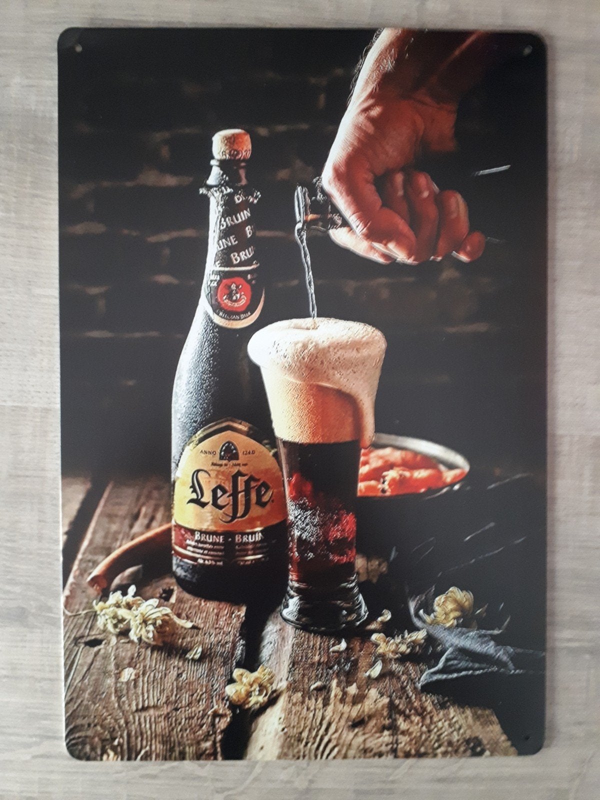 Leffe 20x30 cm Metalen Reclamebord, Verzenden, Nieuw, Reclamebord, Plaat of Schild, Overige merken