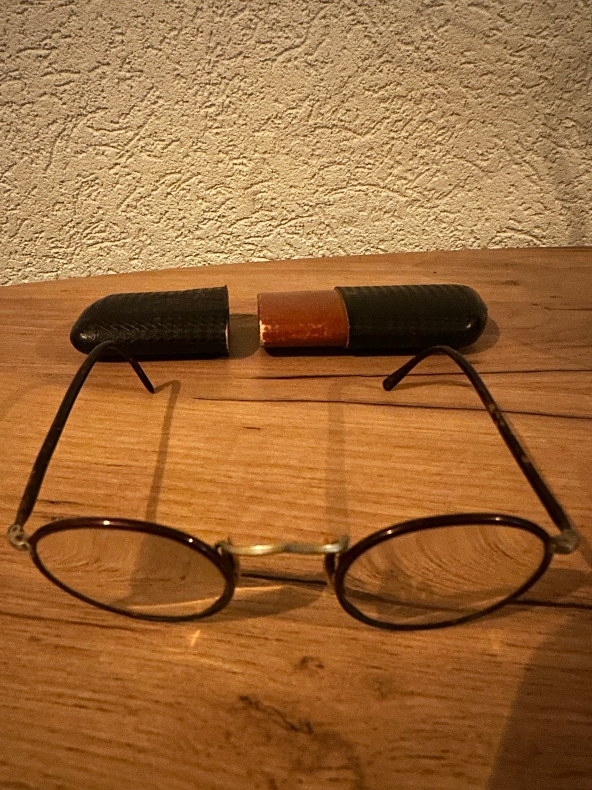Vintage bril met etui, Overige merken, Gebruikt, Bruin, Ophalen of Verzenden