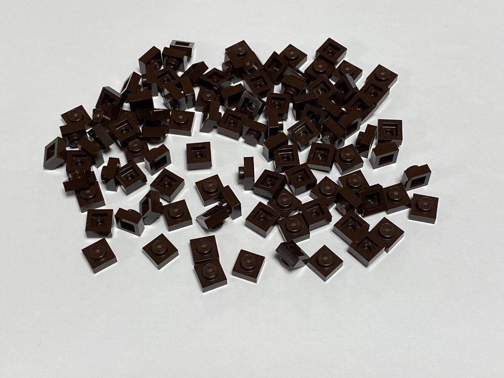 Partij 100x 1x1 Lego plaatjes in diverse donkere kleuren, Overige thema's, Lego, Nieuw, Ophalen of Verzenden