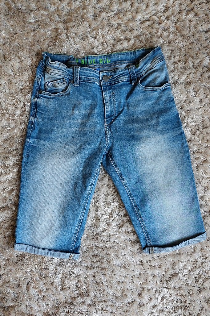 Blauwe WE Blue ridge korte broek skater jeans maat 170, Kinderen en Baby's, Kinderkleding | Maat 170, Broek, WE, Ophalen of Verzenden