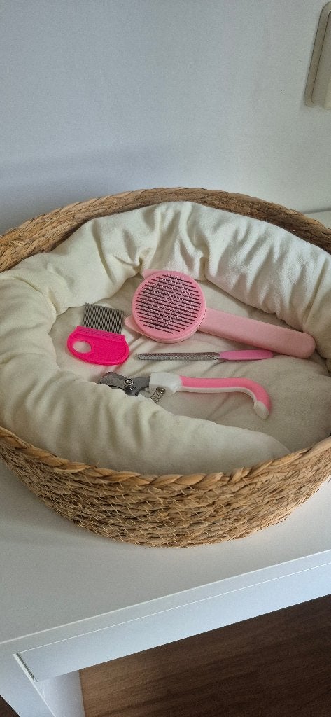*Nieuwe verzorgingsset voor een kat nagelknipper kam borstel, Ophalen of Verzenden, Nieuw