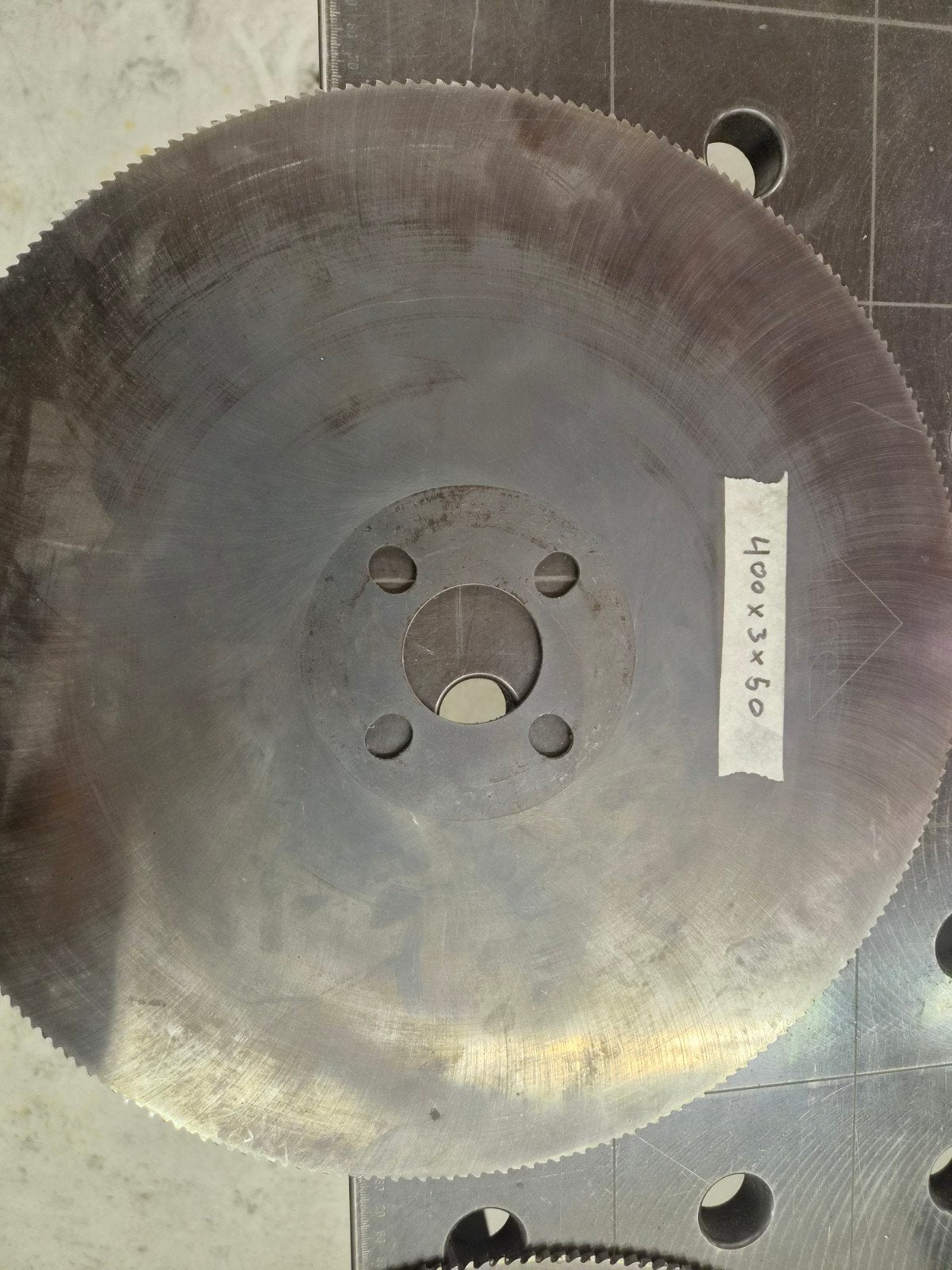 HSS Cirkelzaagbladen 400x3x50 en 450x4x50, Ophalen, Gebruikt, Cirkelzaag, HSS