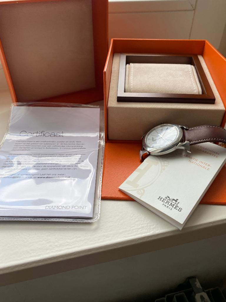 Hermes Heure H round 40mm, Sieraden, Tassen en Uiterlijk, Horloges | Heren, Overige merken, Staal, Polshorloge, Ophalen of Verzenden