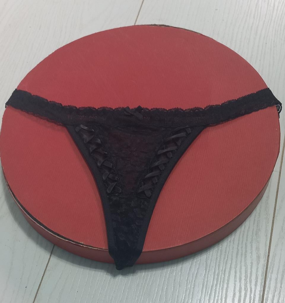 Sexy zwarte string maat M, Verzenden, Zwart, String